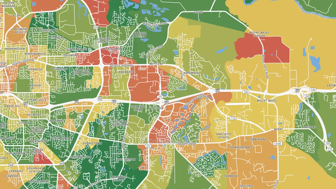 36117, AL Map of Drug-Related Crime Rates