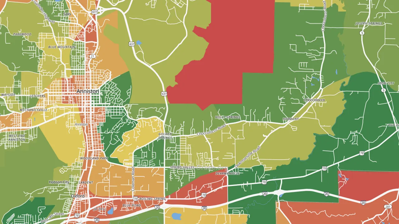 36207, AL Map of Drug-Related Crime Rates