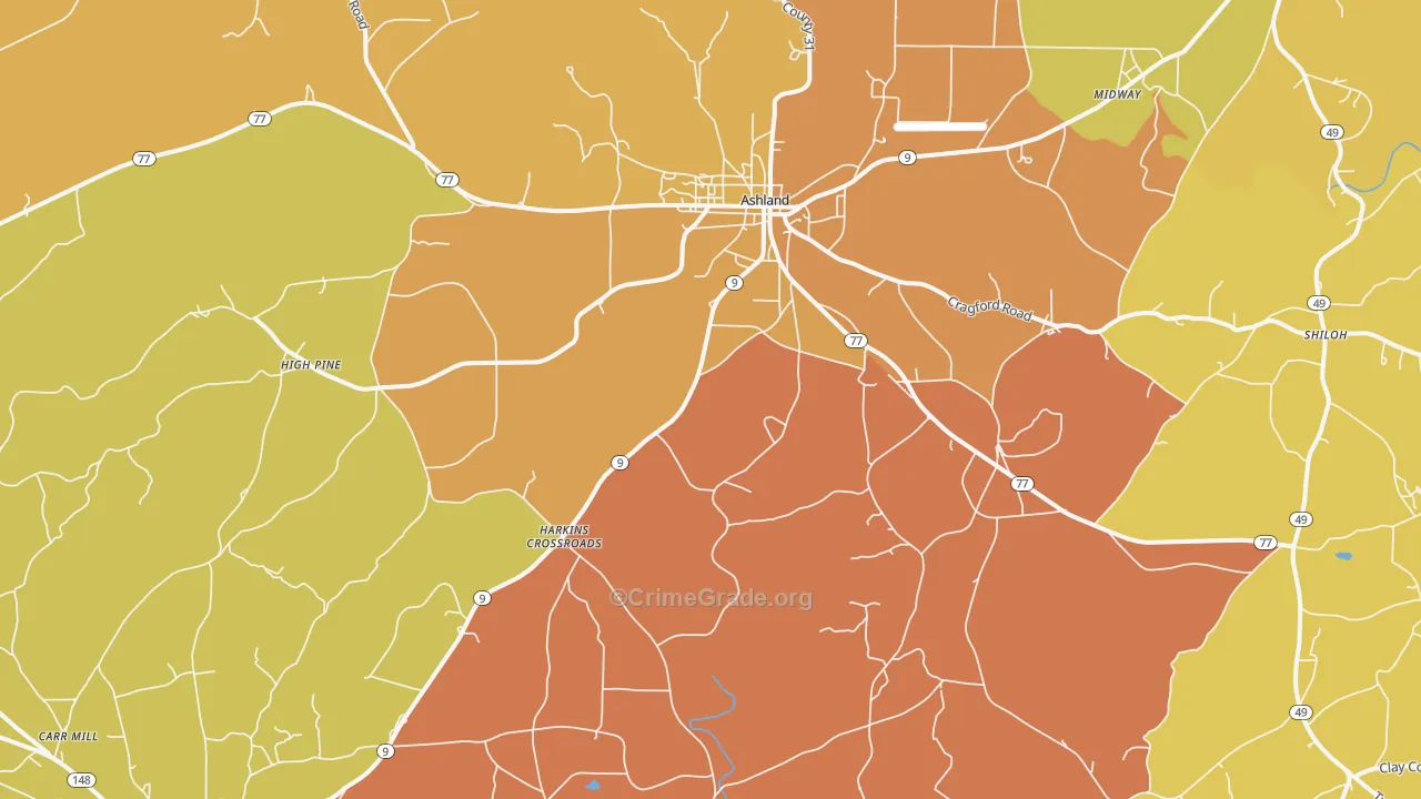 36251, AL Map of Drug-Related Crime Rates