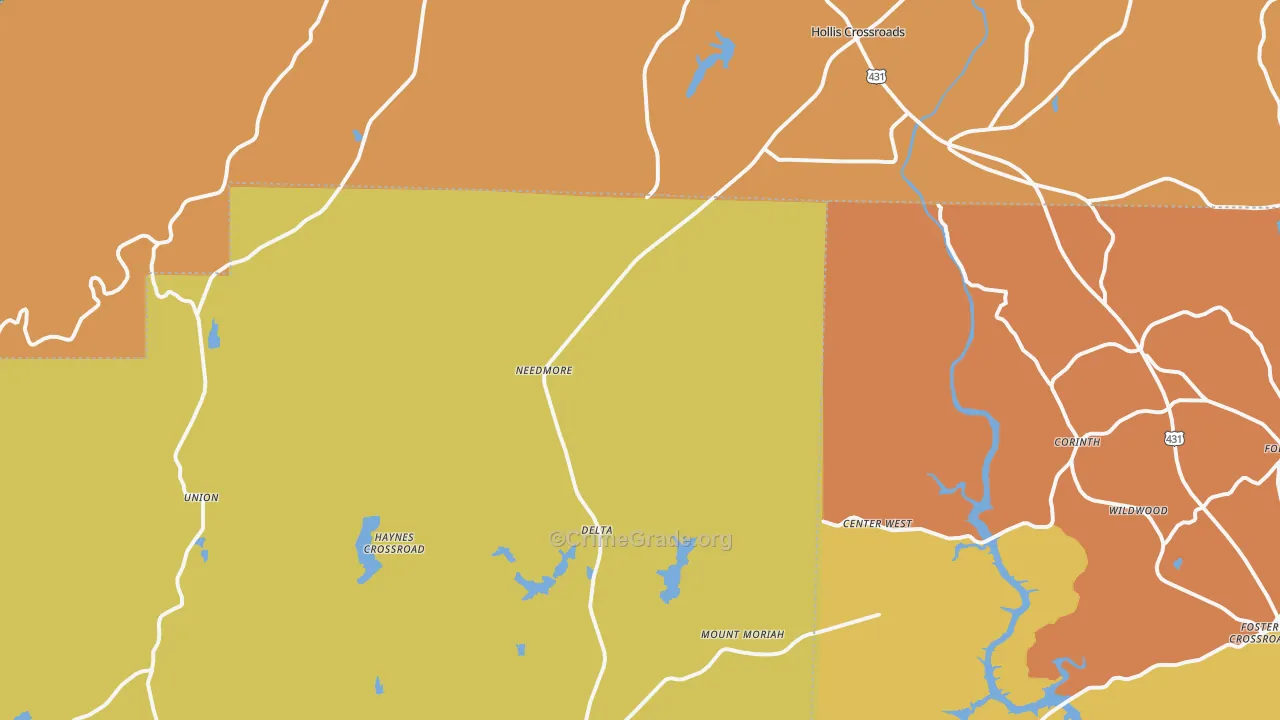 36258, AL Map of Drug-Related Crime Rates
