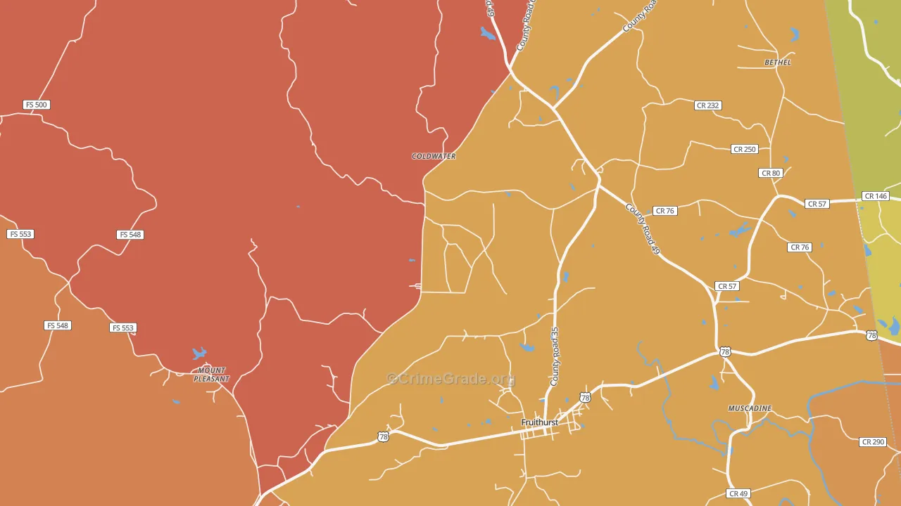 36262, AL Map of Drug-Related Crime Rates