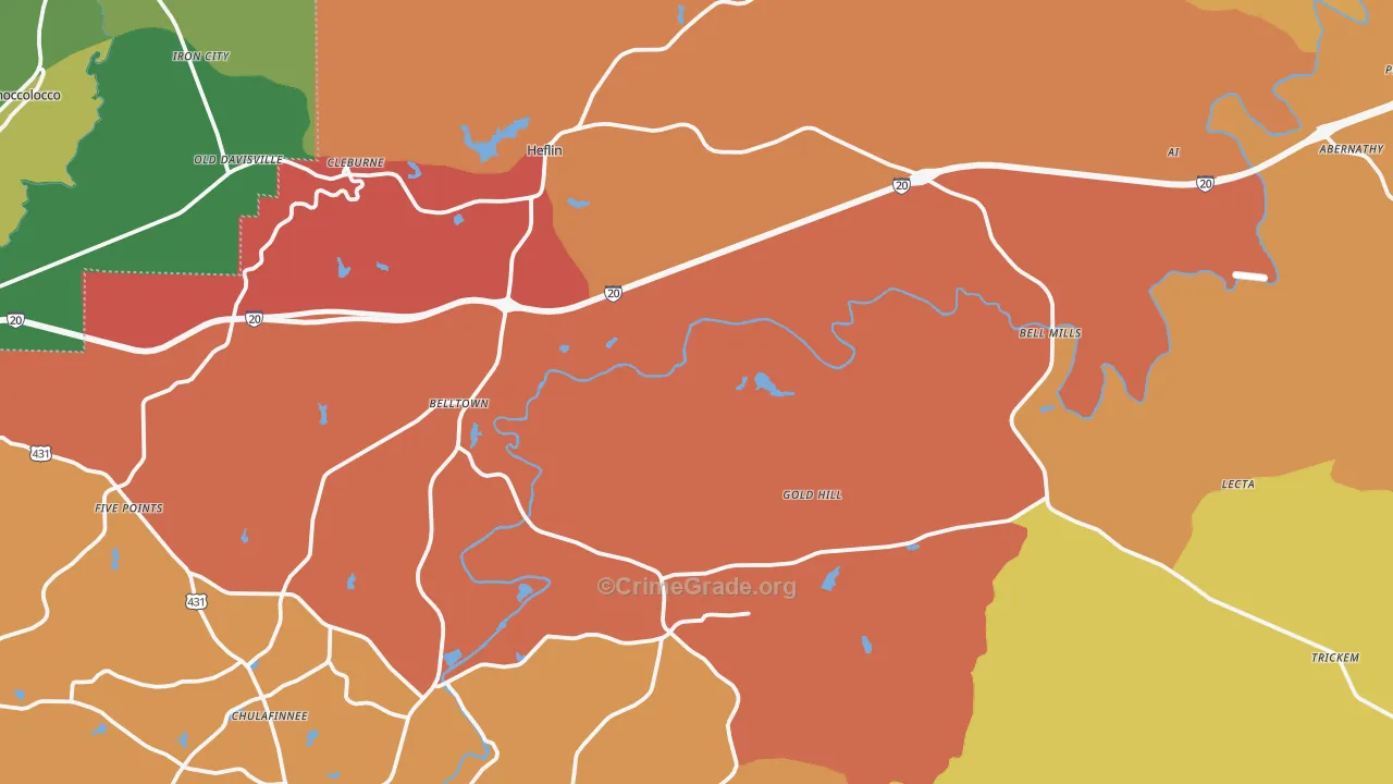 36264, AL Map of Drug-Related Crime Rates