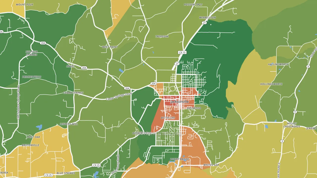 36265, AL Map of Drug-Related Crime Rates