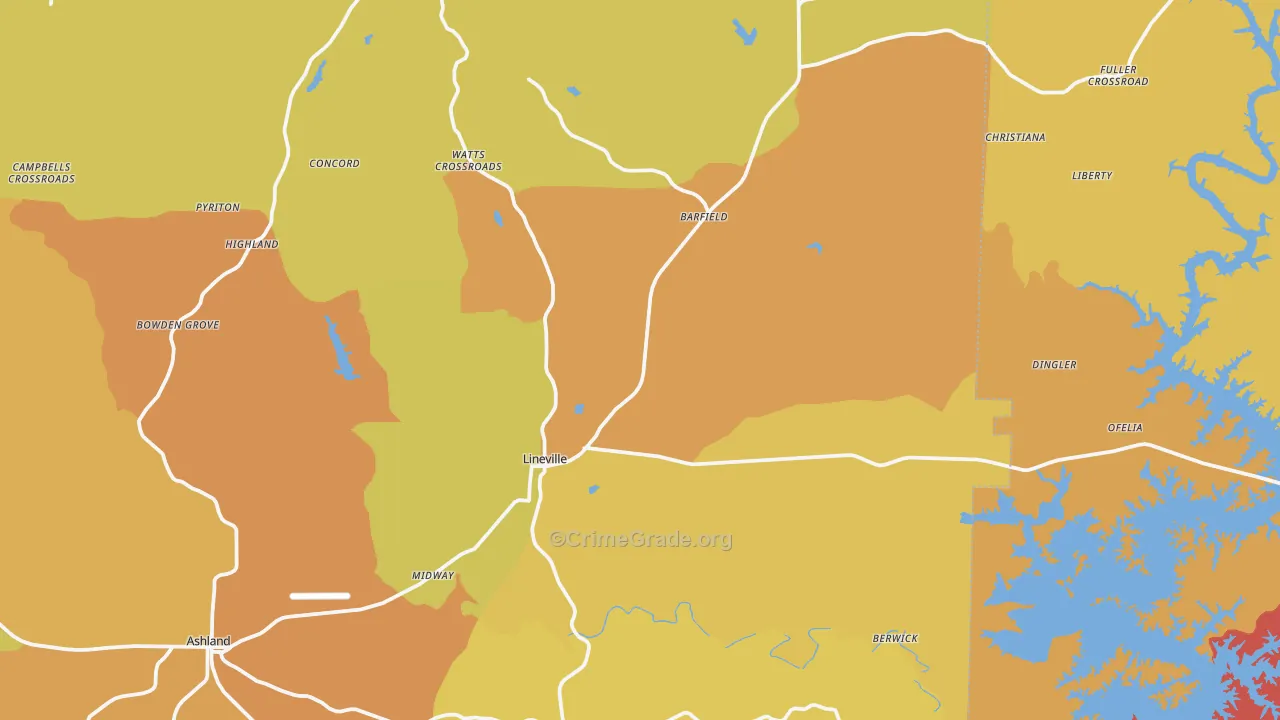 36266, AL Map of Drug-Related Crime Rates