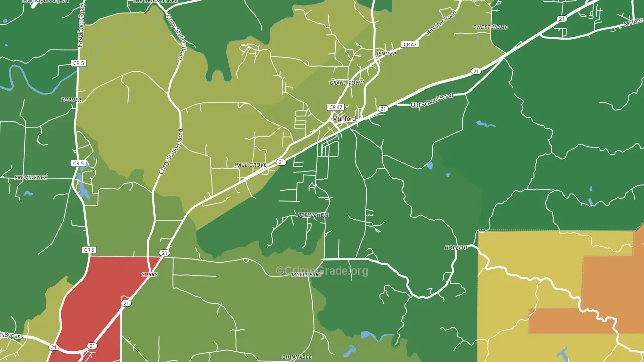 36268, AL Map of Drug-Related Crime Rates