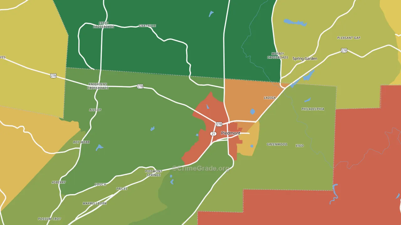 36272, AL Map of Drug-Related Crime Rates