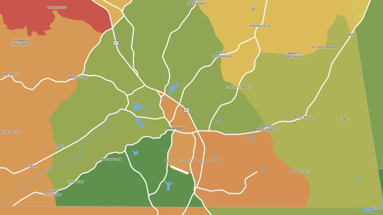 36274, AL Map of Drug-Related Crime Rates