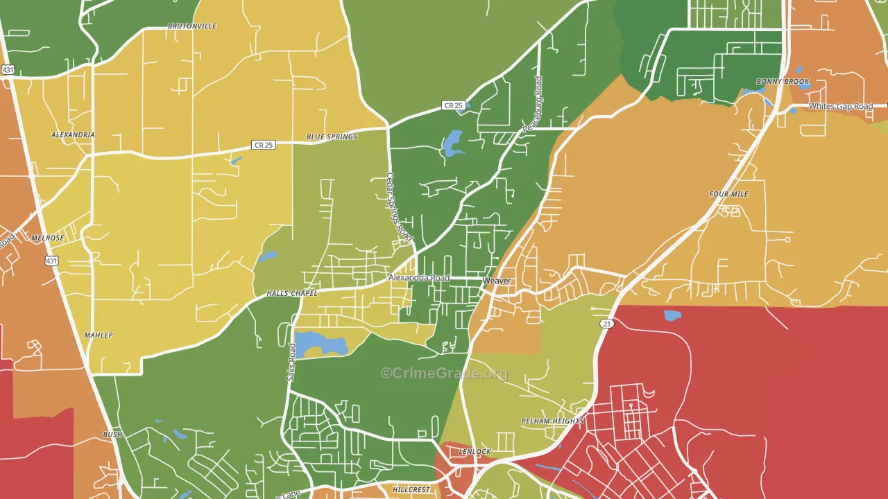 36277, AL Map of Drug-Related Crime Rates