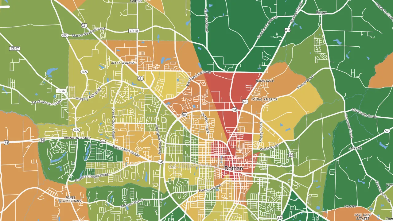 36303, AL Map of Drug-Related Crime Rates