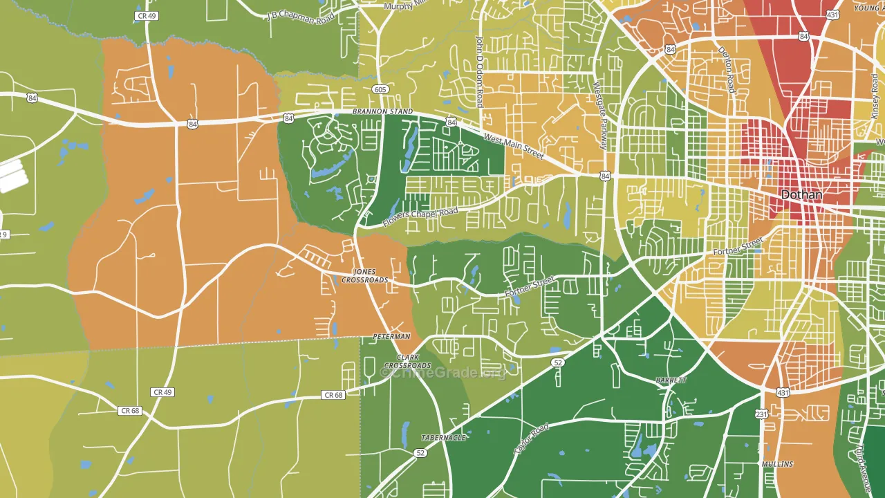 36305, AL Map of Drug-Related Crime Rates