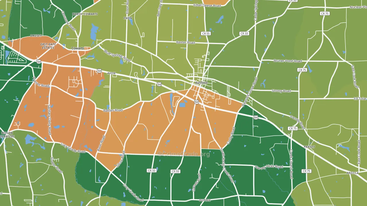 36312, AL Map of Drug-Related Crime Rates