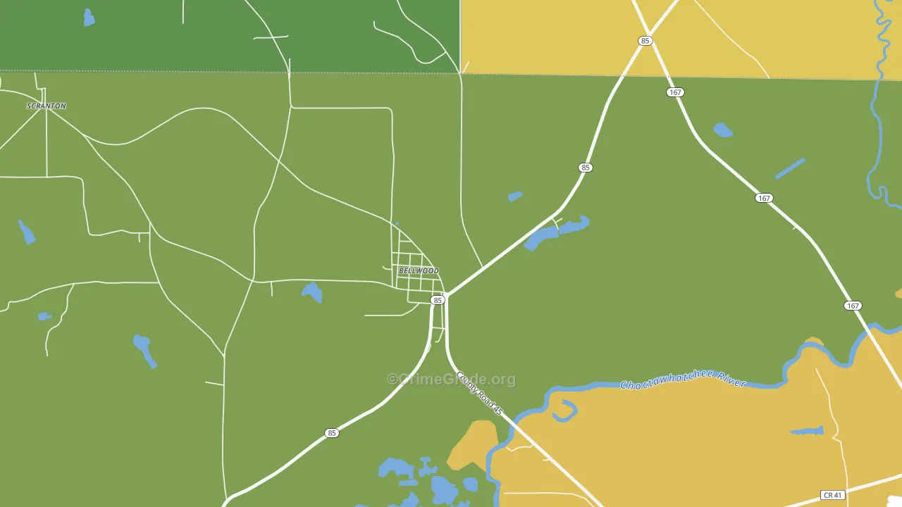 36313, AL Map of Drug-Related Crime Rates