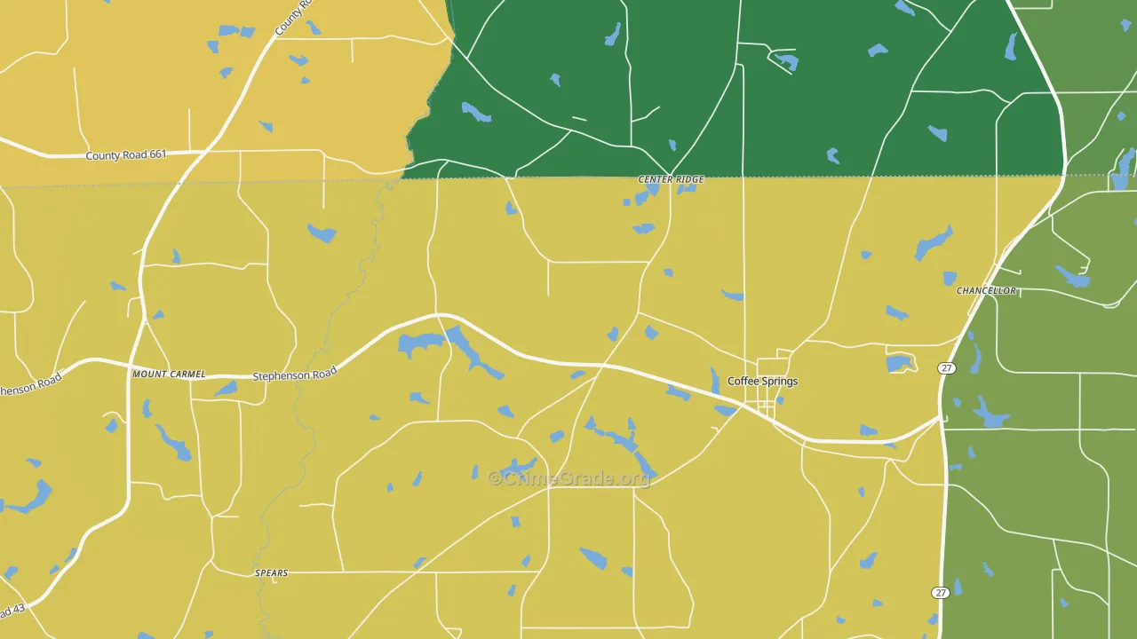36318, AL Map of Drug-Related Crime Rates