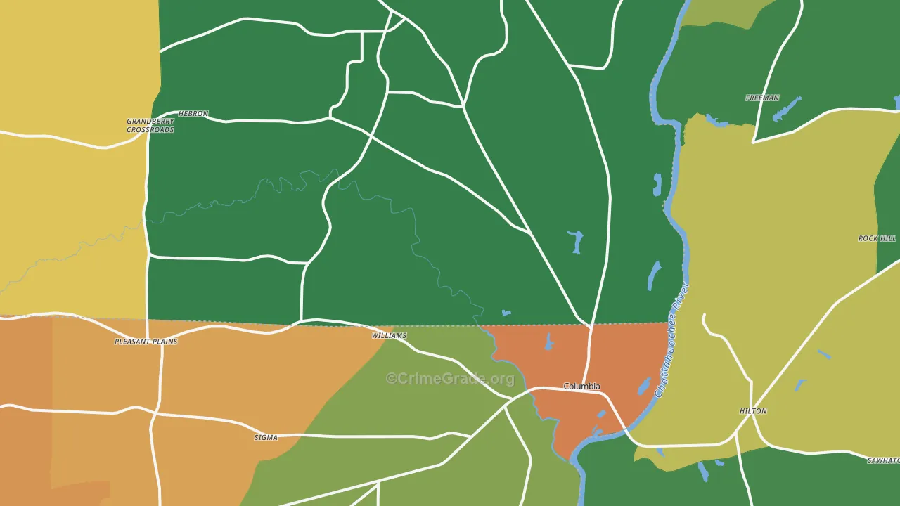 36319, AL Map of Drug-Related Crime Rates
