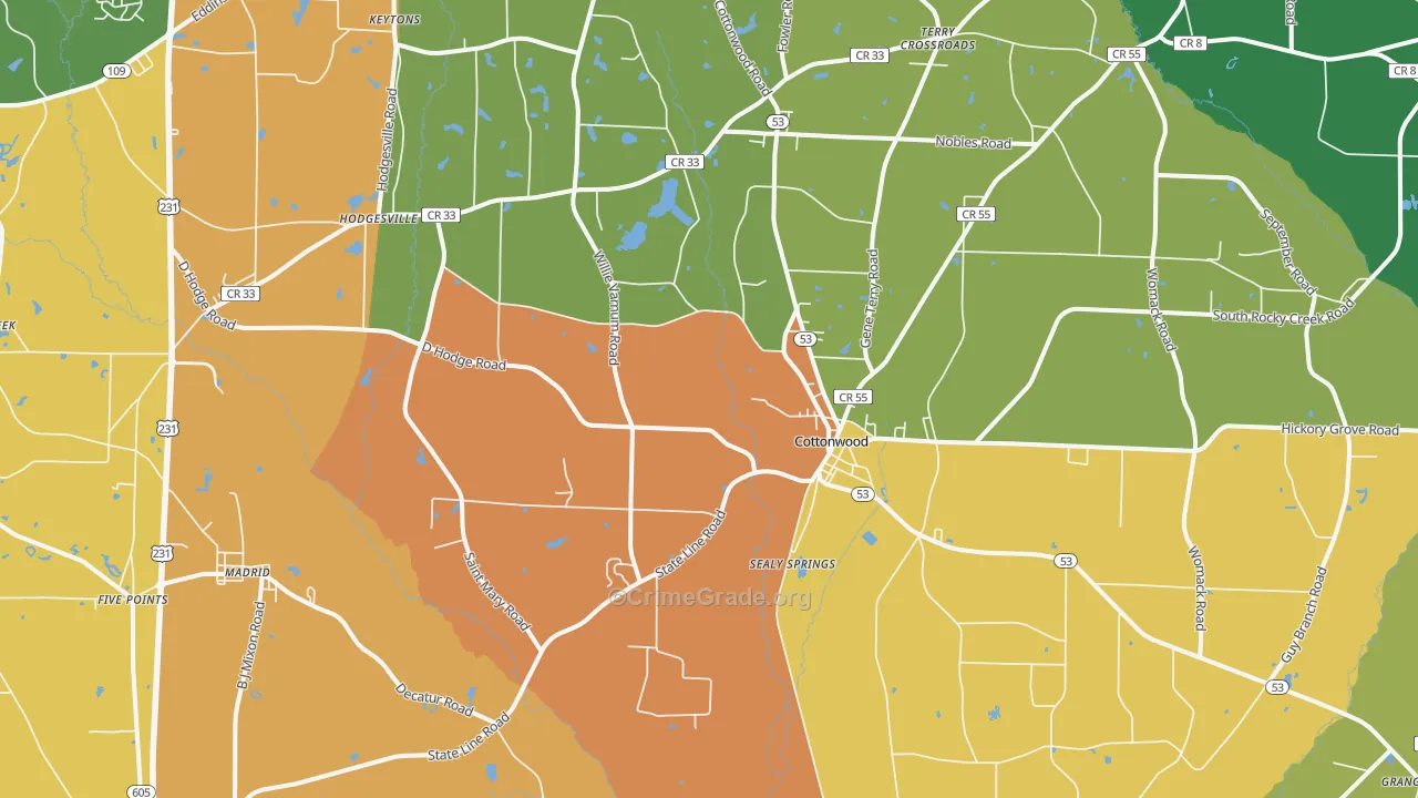 36320, AL Map of Drug-Related Crime Rates