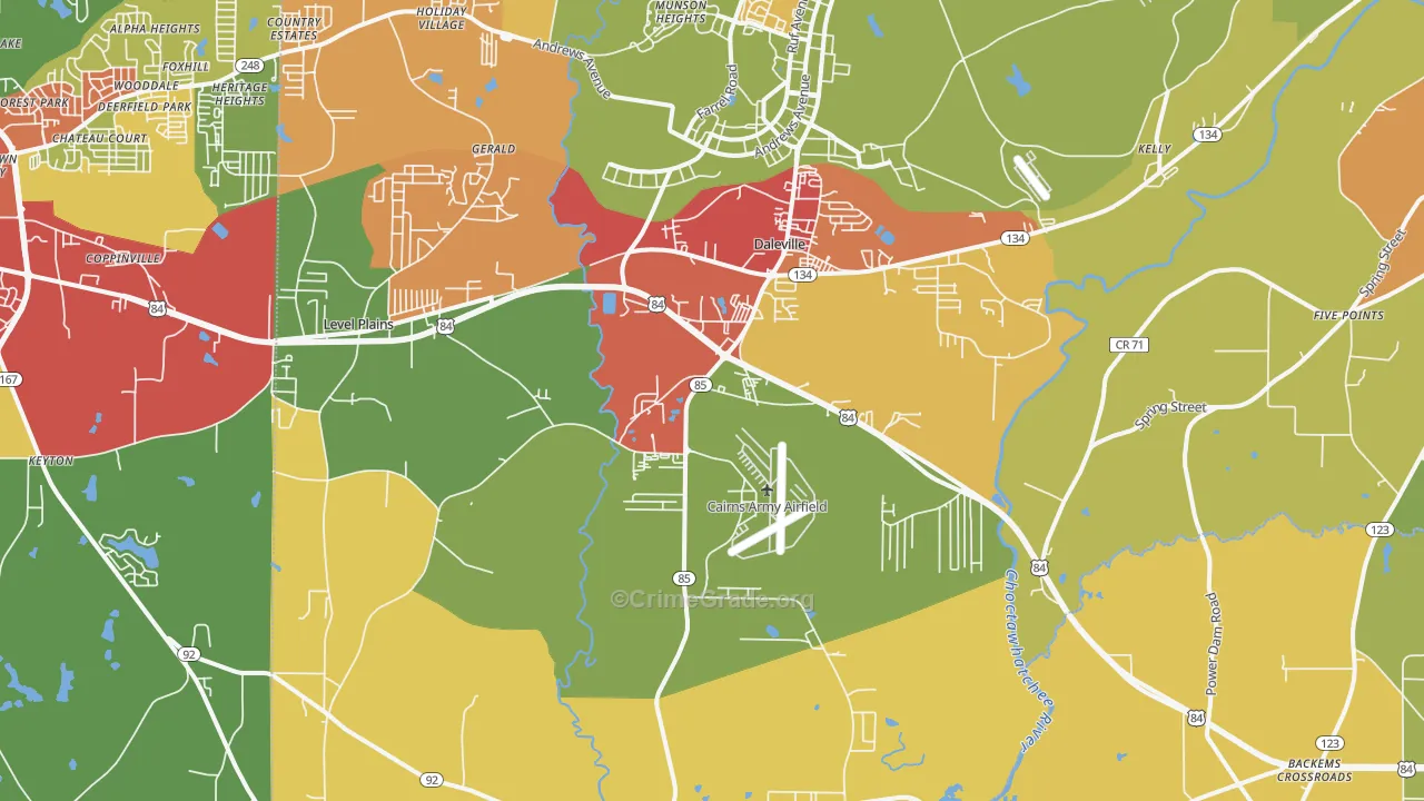 36322, AL Map of Drug-Related Crime Rates