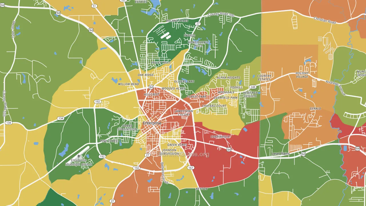 36330, AL Map of Drug-Related Crime Rates