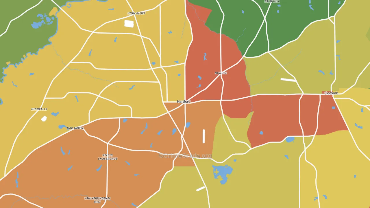 36344, AL Map of Drug-Related Crime Rates