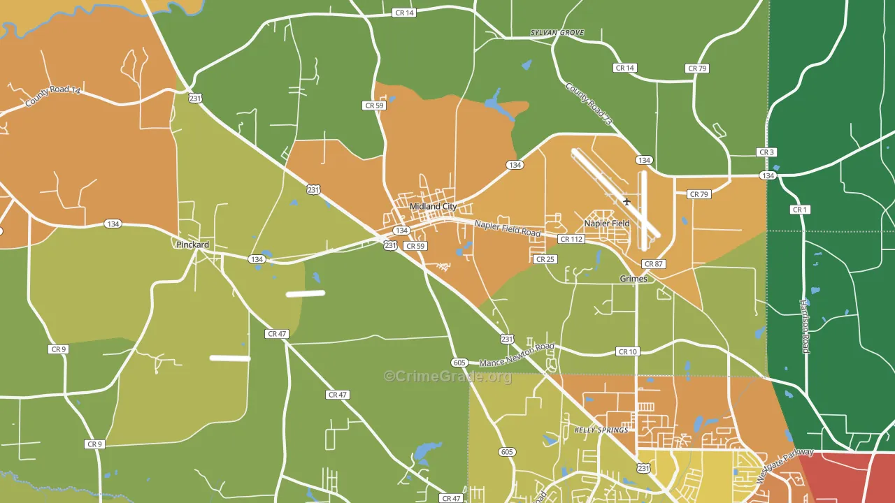 36350, AL Map of Drug-Related Crime Rates