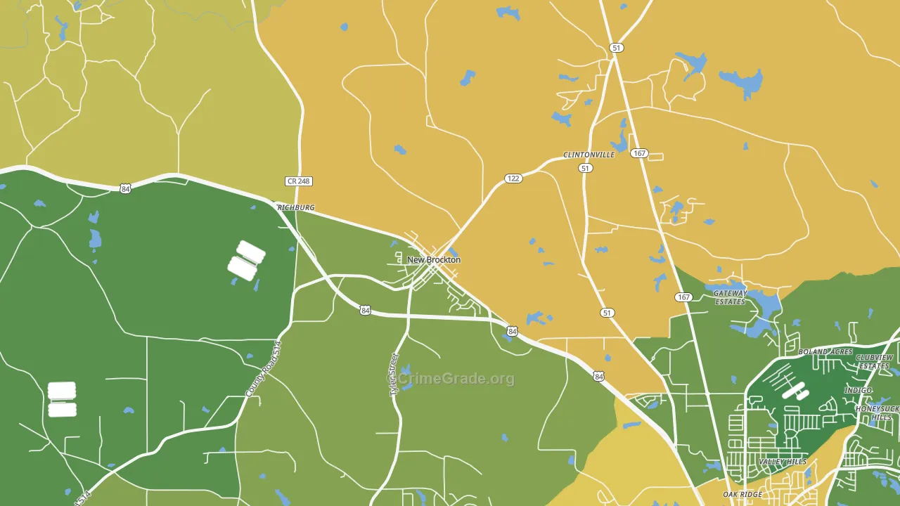 36351, AL Map of Drug-Related Crime Rates