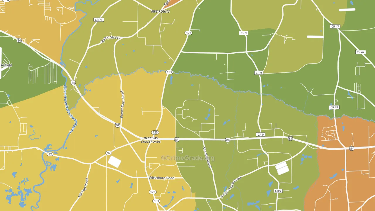 36352, AL Map of Drug-Related Crime Rates