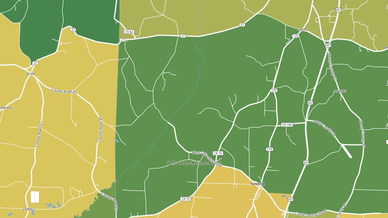 36353, AL Map of Drug-Related Crime Rates