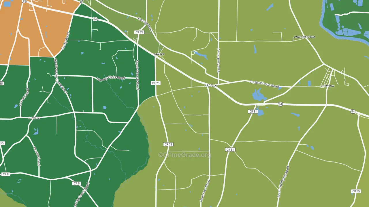 36370, AL Map of Drug-Related Crime Rates