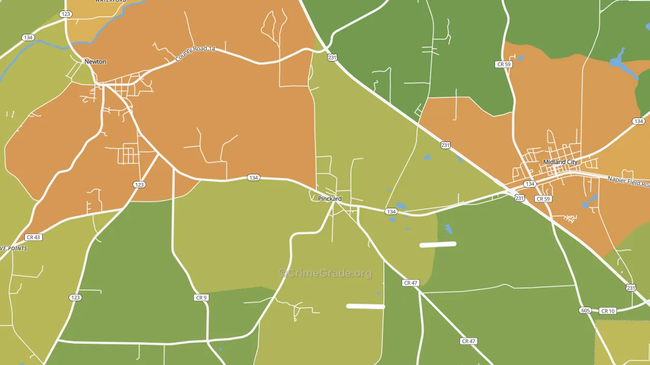 36371, AL Map of Drug-Related Crime Rates