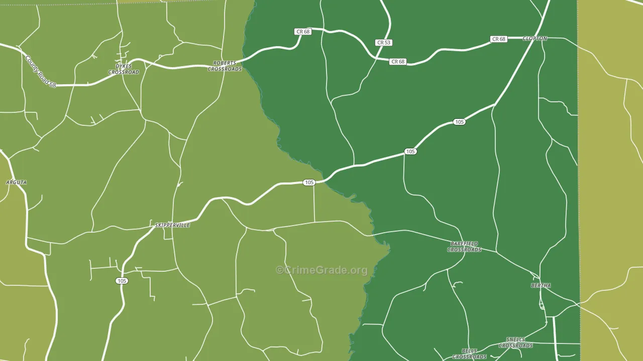 36374, AL Map of Drug-Related Crime Rates