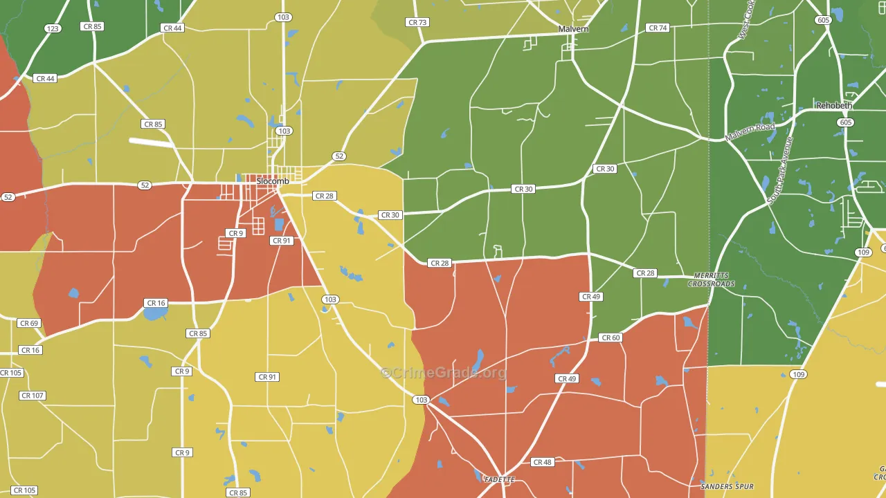 36375, AL Map of Drug-Related Crime Rates