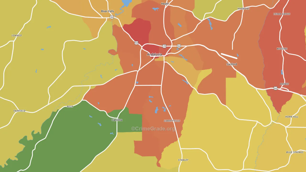36420, AL Map of Drug-Related Crime Rates