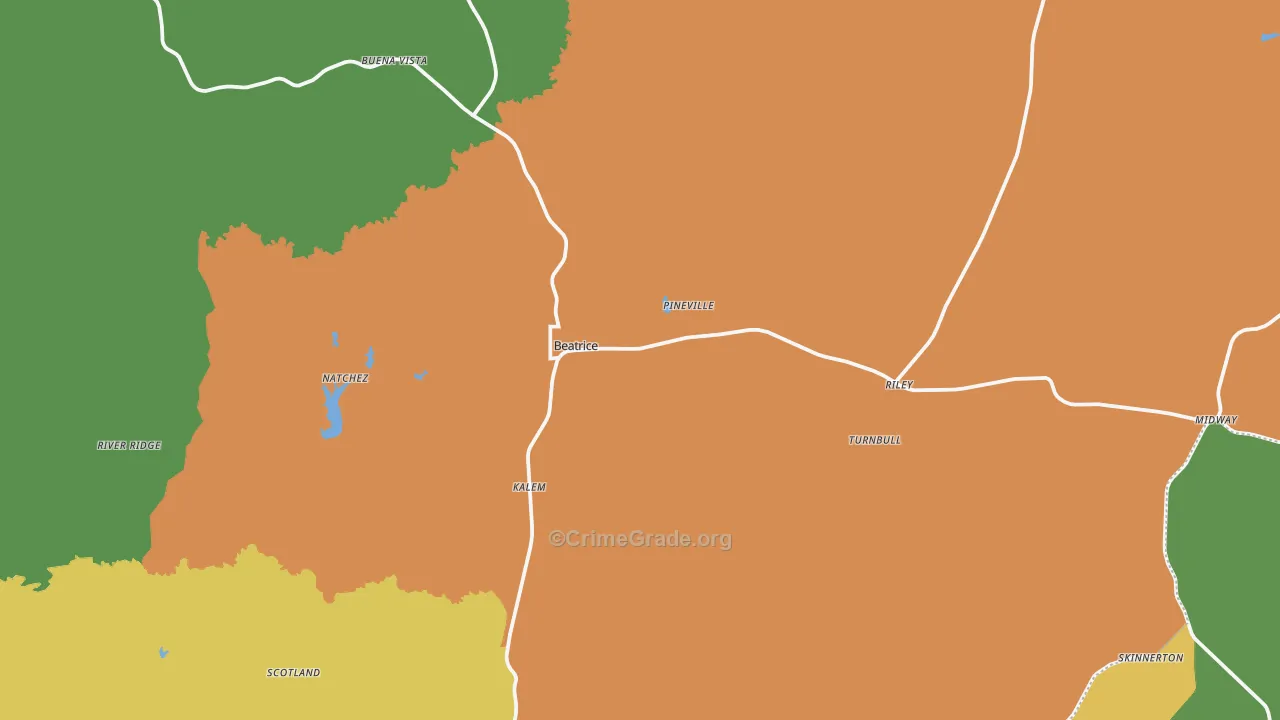 36425, AL Map of Drug-Related Crime Rates