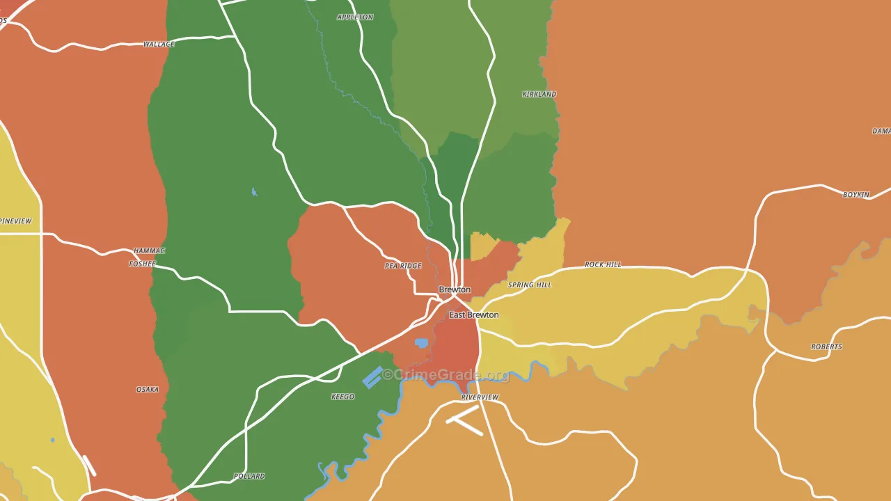 36426, AL Map of Drug-Related Crime Rates