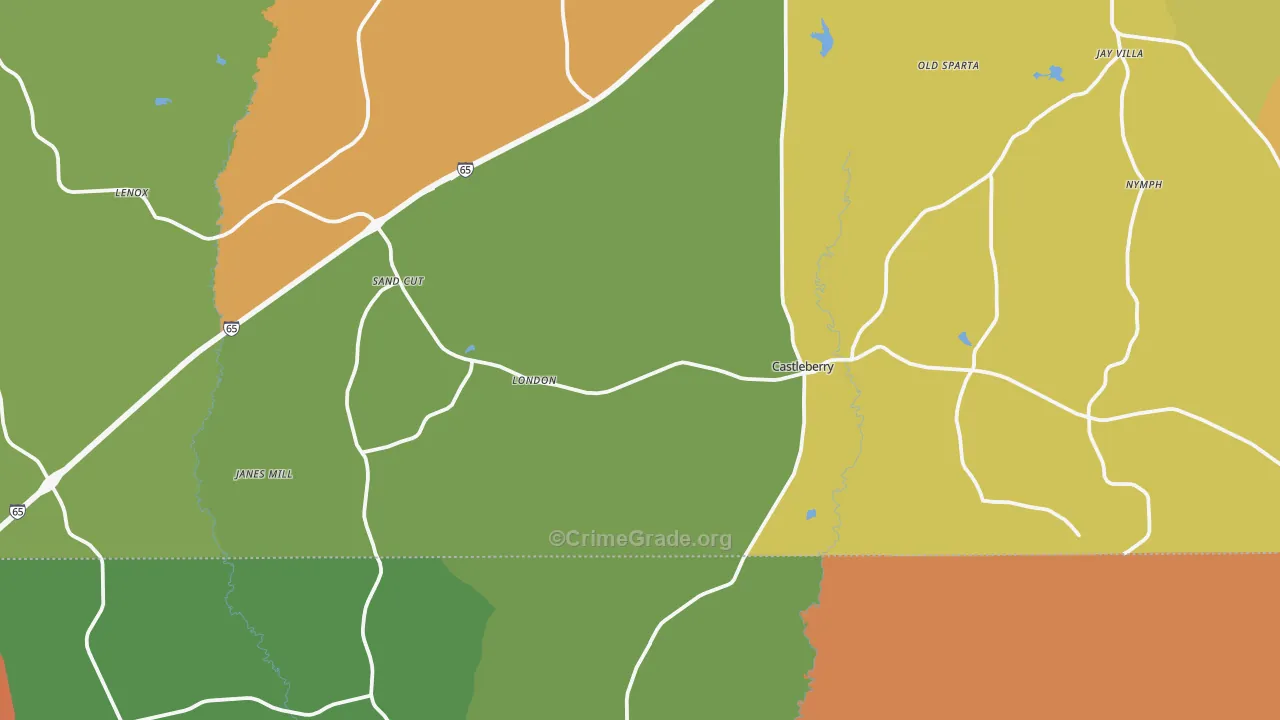 36432, AL Map of Drug-Related Crime Rates