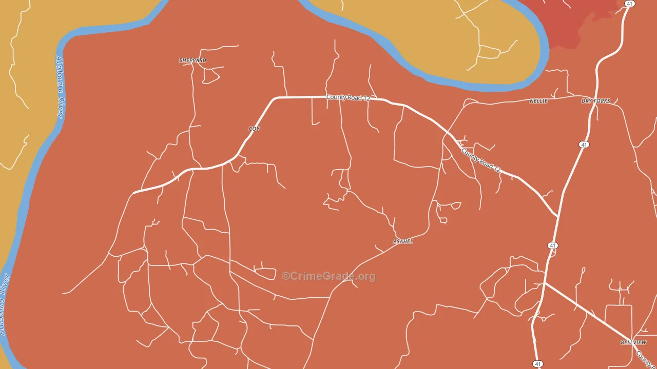 36435, AL Map of Drug-Related Crime Rates