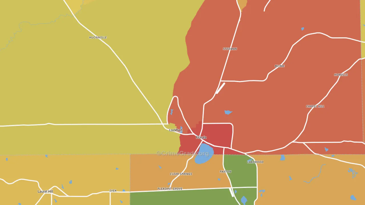 36442, AL Map of Drug-Related Crime Rates