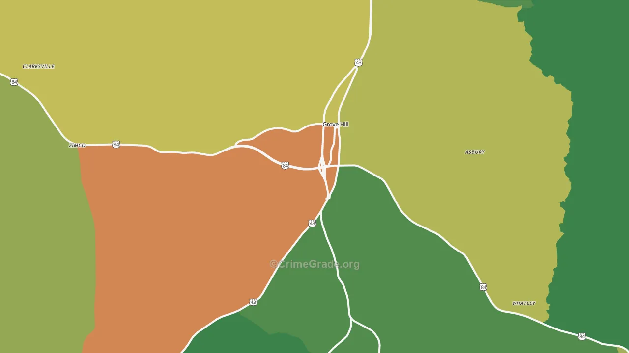 36451, AL Map of Drug-Related Crime Rates
