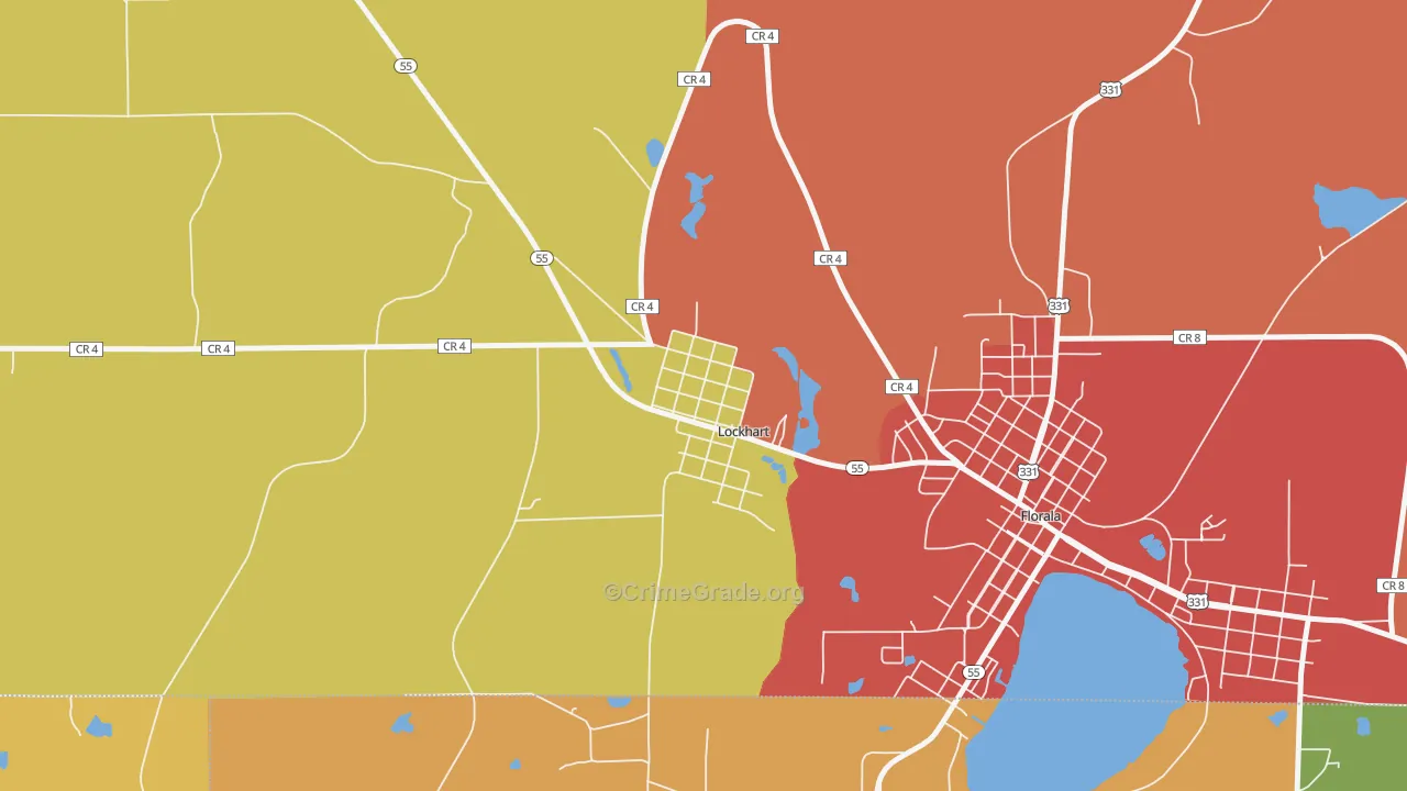 36455, AL Map of Drug-Related Crime Rates