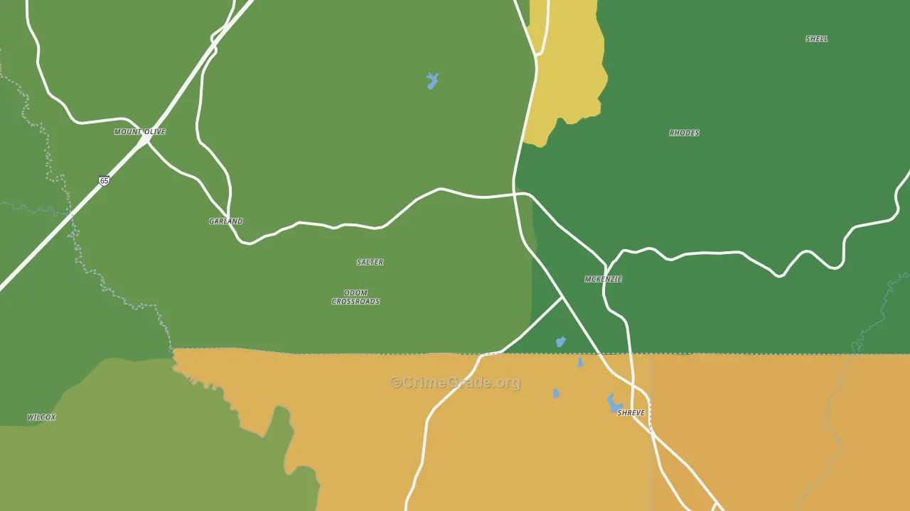 36456, AL Map of Drug-Related Crime Rates
