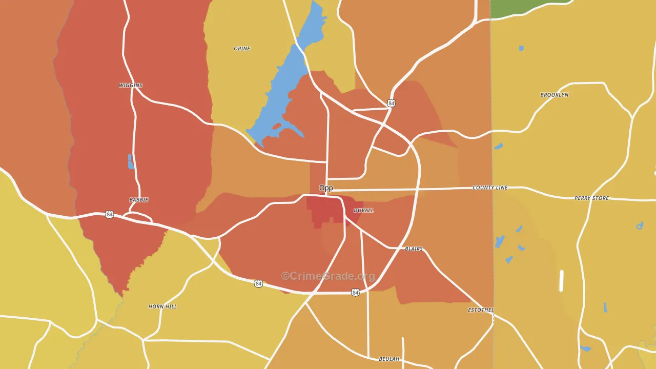 36467, AL Map of Drug-Related Crime Rates