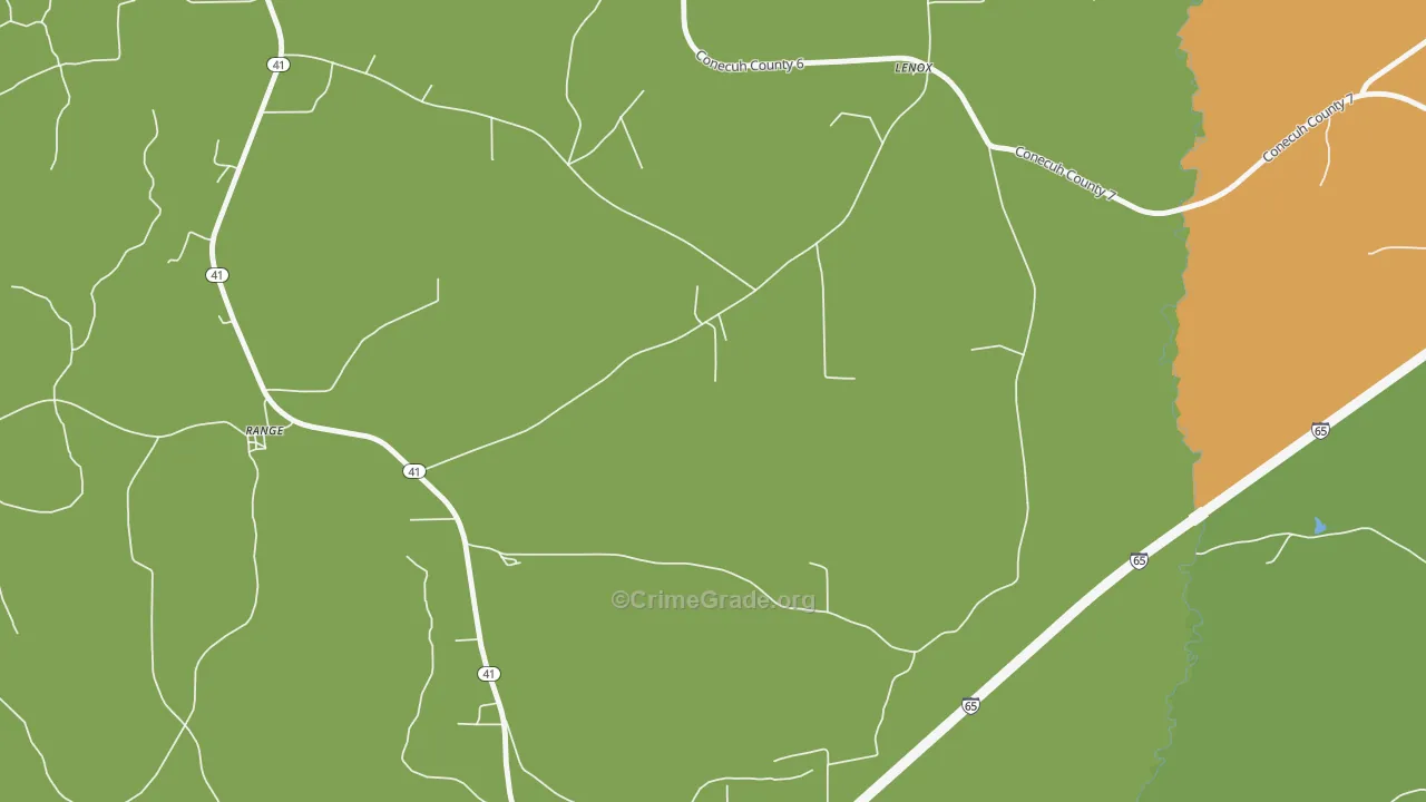 36473, AL Map of Drug-Related Crime Rates