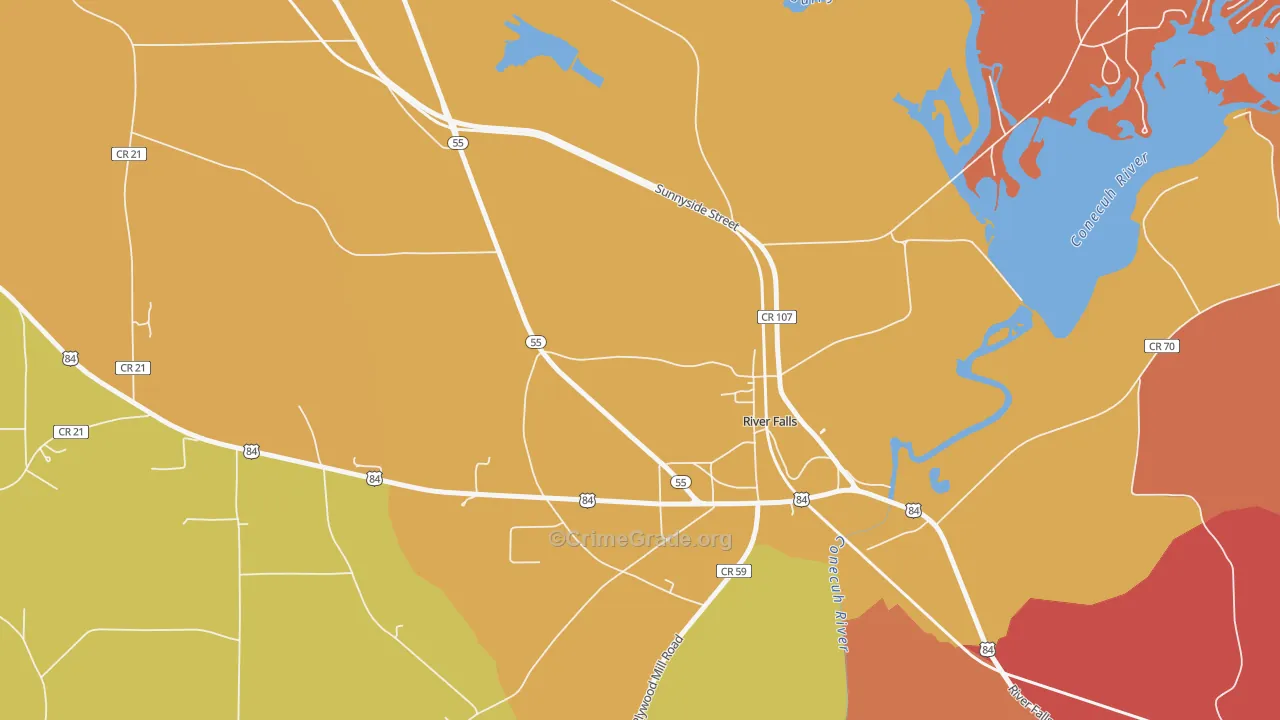 36476, AL Map of Drug-Related Crime Rates