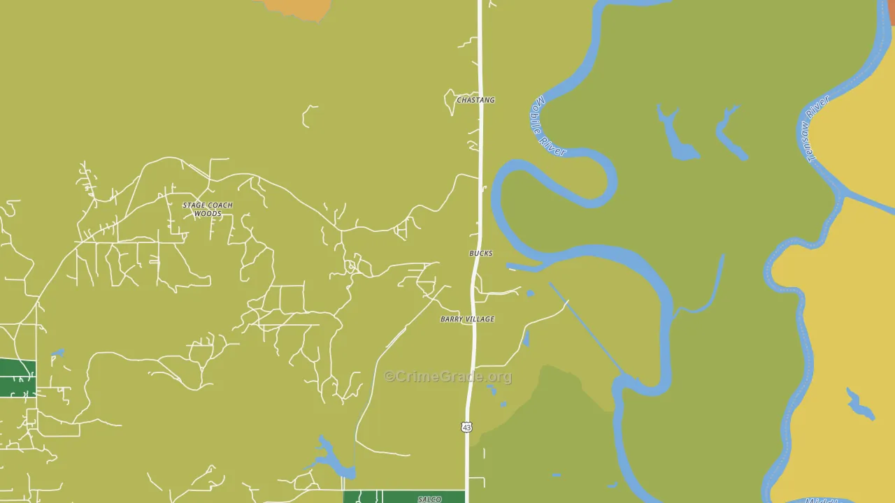 36512, AL Map of Drug-Related Crime Rates