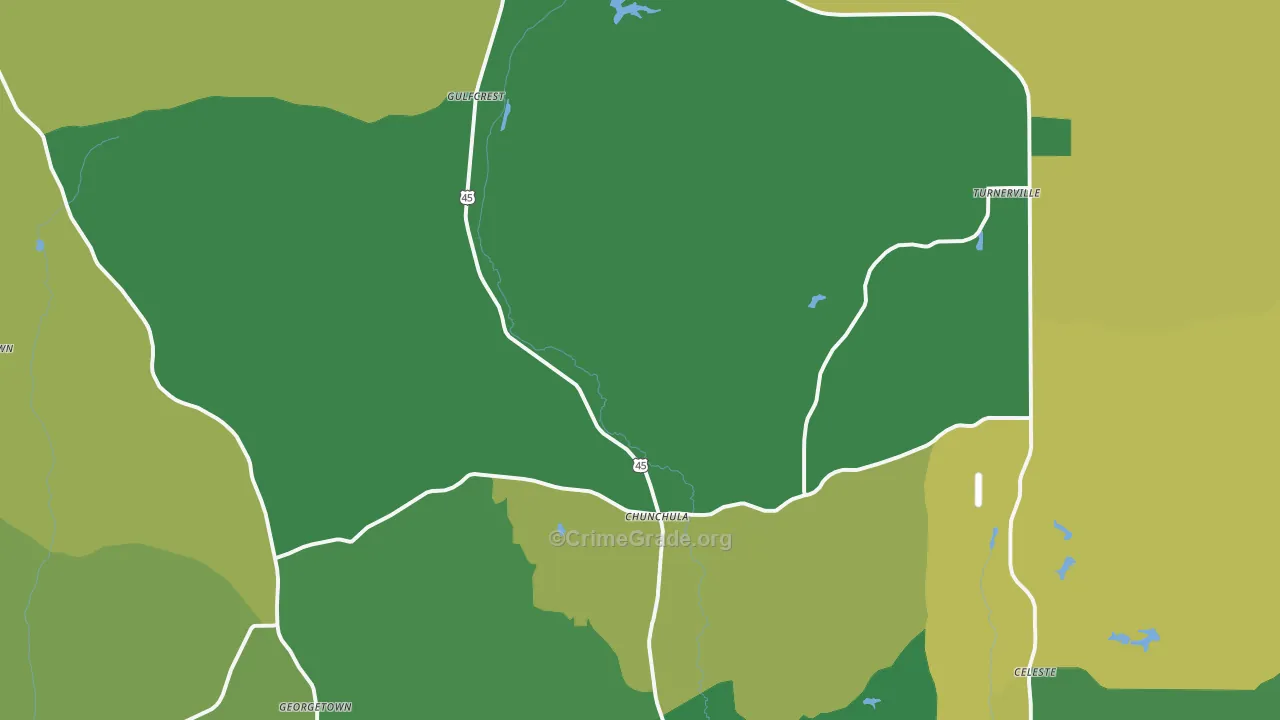 36521, AL Map of Drug-Related Crime Rates
