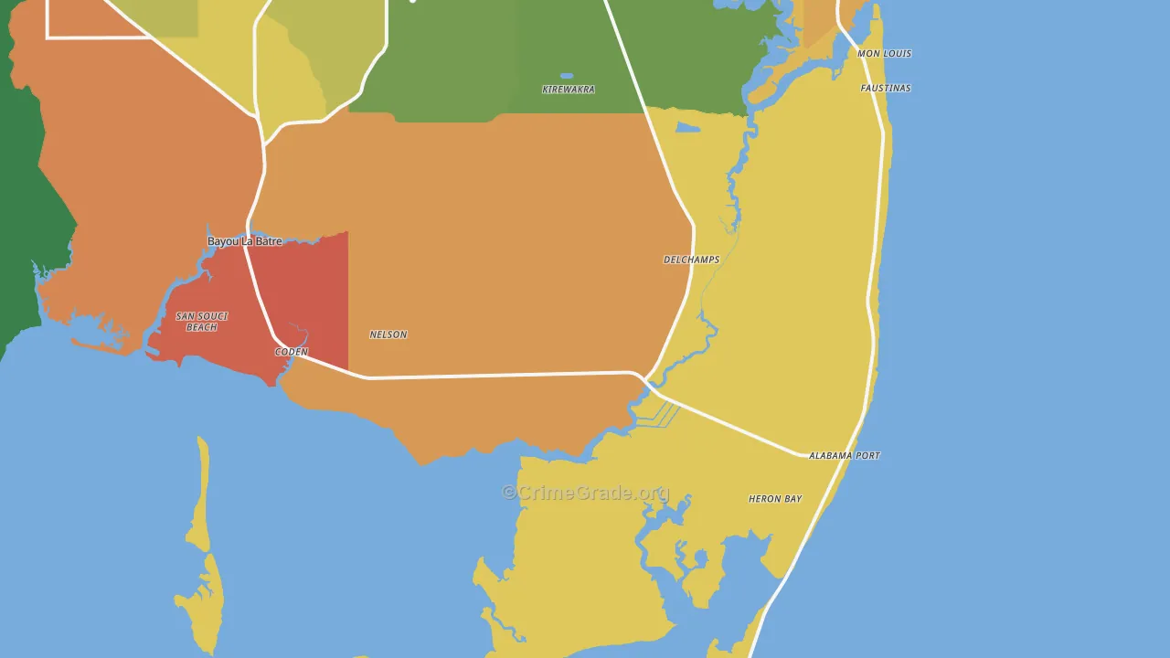 36523, AL Map of Drug-Related Crime Rates