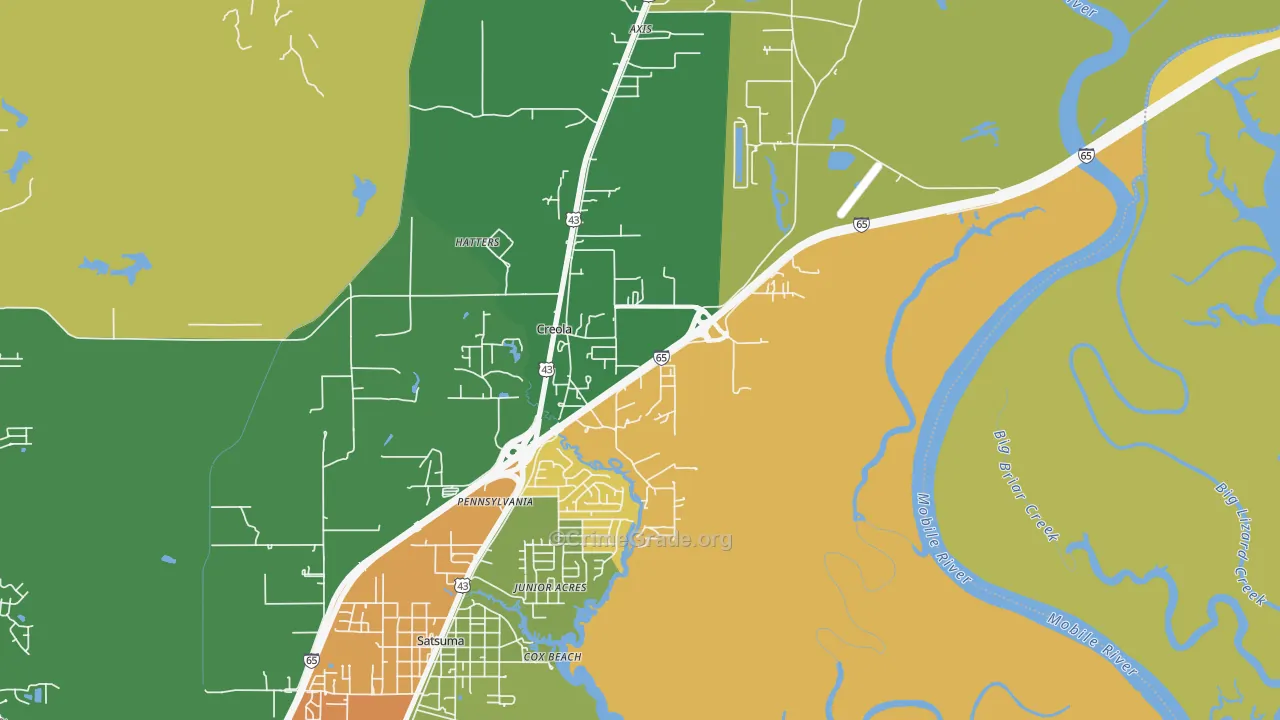 36525, AL Map of Drug-Related Crime Rates