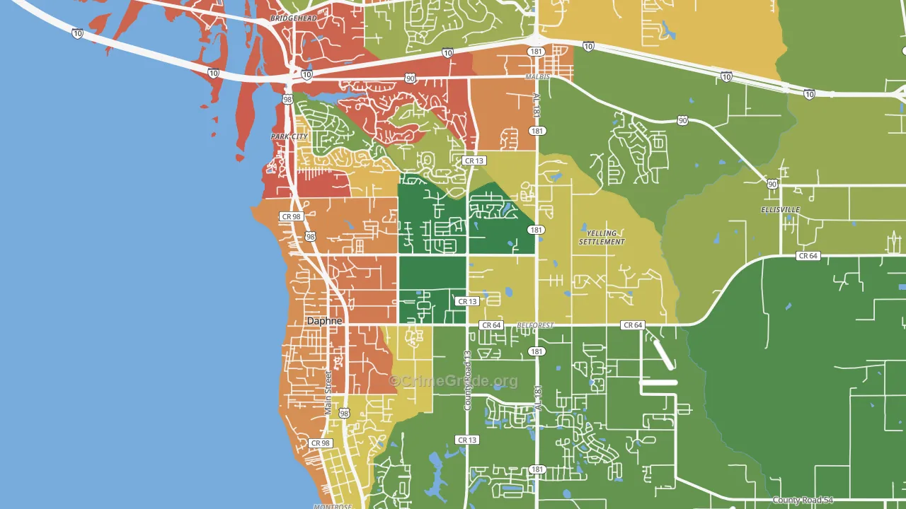 36526, AL Map of Drug-Related Crime Rates