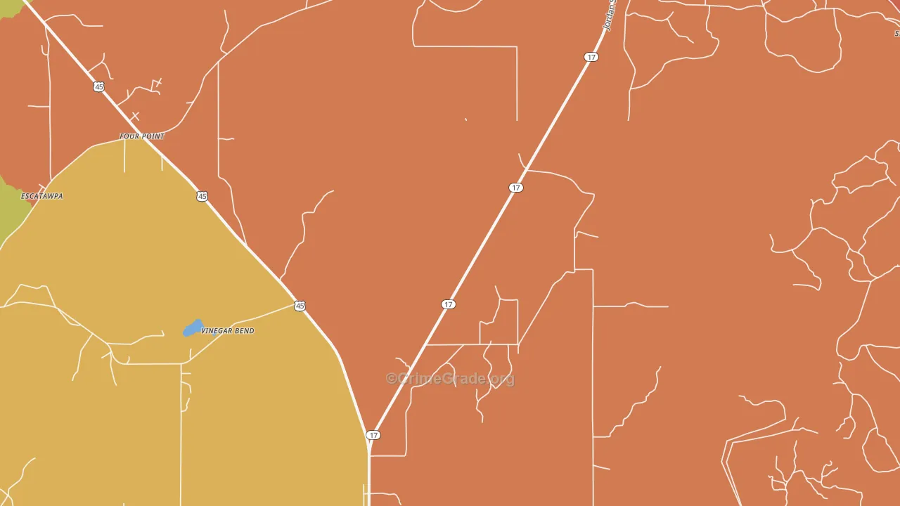36529, AL Map of Drug-Related Crime Rates