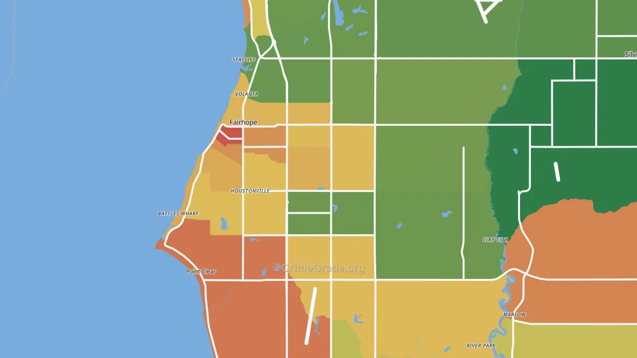 36532, AL Map of Drug-Related Crime Rates