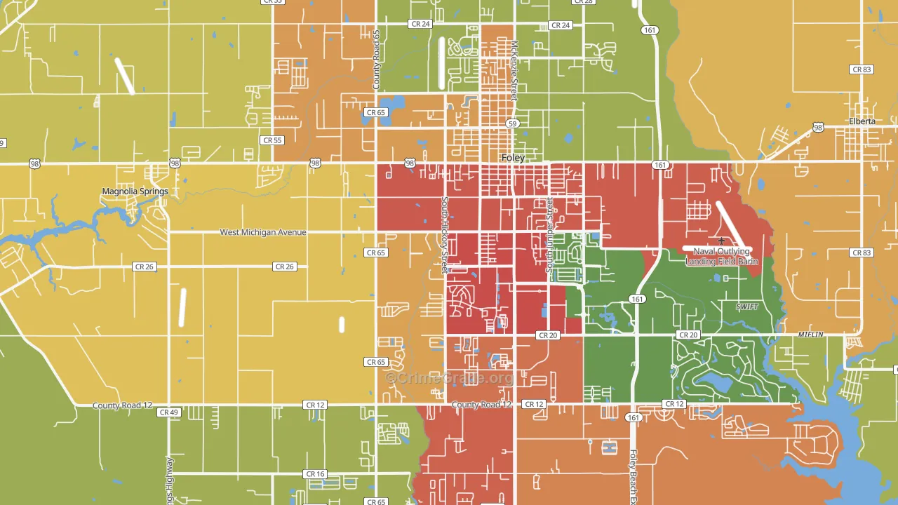 36535, AL Map of Drug-Related Crime Rates